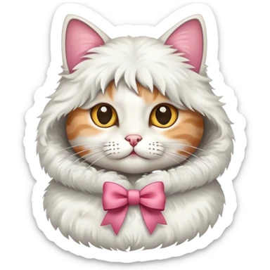 Cat with a bow on its neck sticker