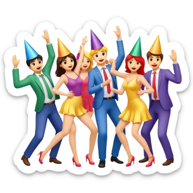 Workplace people dancing at the party. sticker