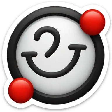 A red N with a black background sticker