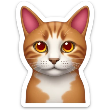 Gato de color rojo con ojos color púrpura  sticker