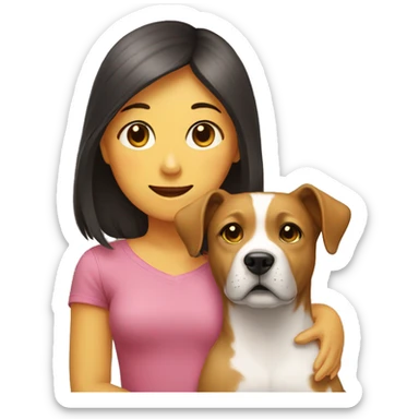 Dog and girl together  sticker