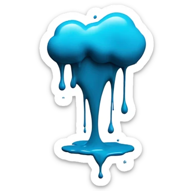 Cyan blue paint splash splatter drip sticker