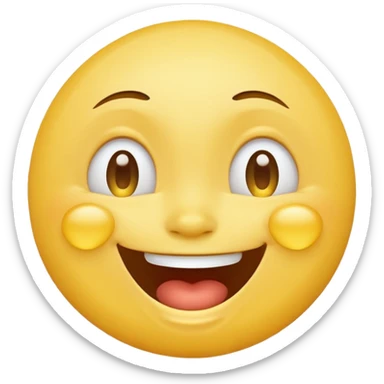 Emoji, yellow round laughing face, tears of joy sticker