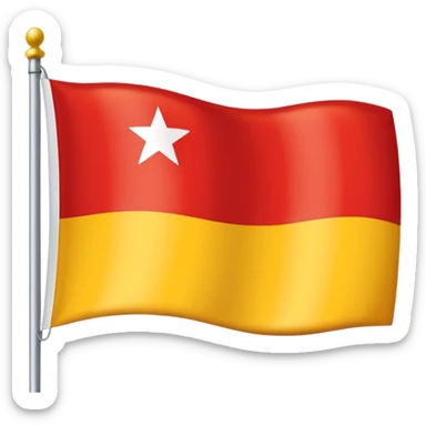 a three coloured flag with red, white & yellow colour.horizontally arranged and White in the middle sticker