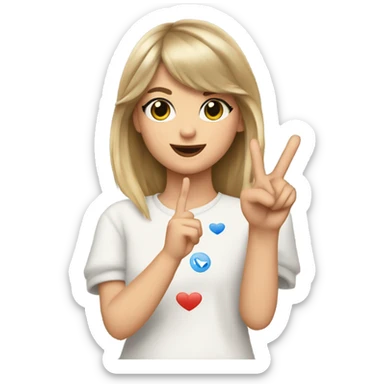 Taylor swift with her arm around Gracie Abram’s and both doing peace signs sticker