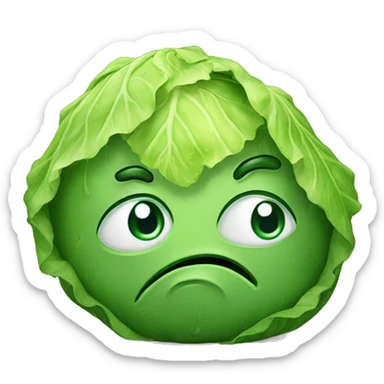 Sad cabbage crying tears sticker