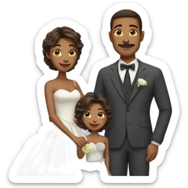 married couple with daughter and son sticker