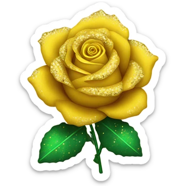 yellow rose with sequins sticker