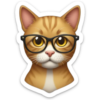 Brutal cat in the glasses sticker