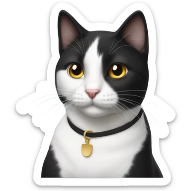 Black and white cat sticker