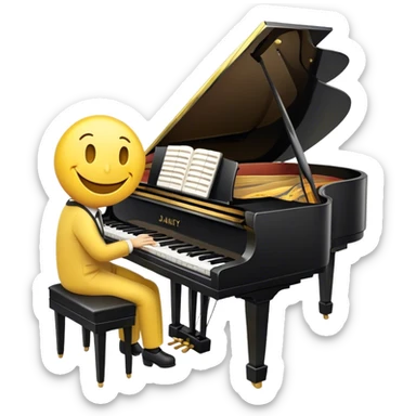 smiley playing piano  sticker