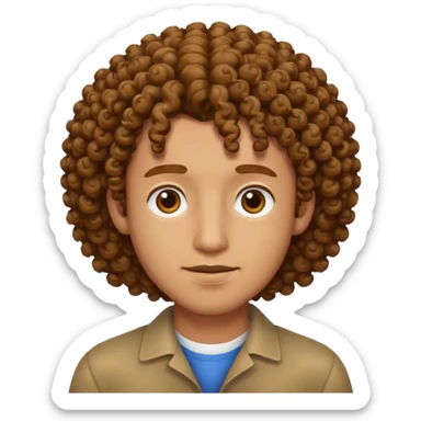 homme blanc brun avec cheveux frisés sticker
