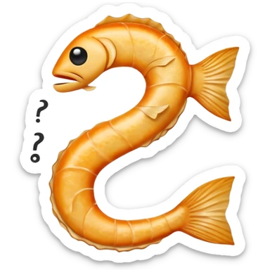 Cod fish next to a question mark sticker