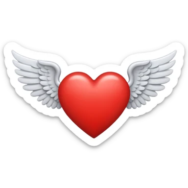 heart with angel wings sticker
