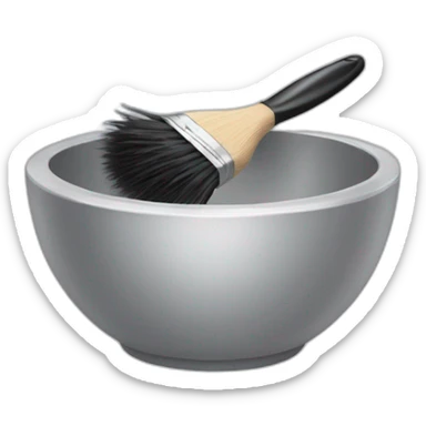 Empty hair dye bowl and brush sticker
