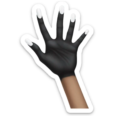 White hand, painted black nails sticker