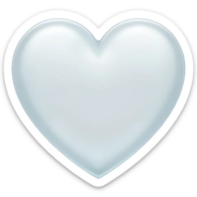 white heart with a frosted glass effect sticker
