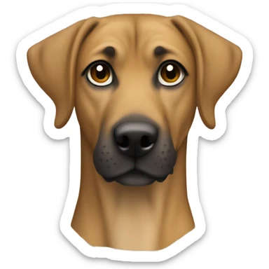Black mouth cur dog with brown golden fur sticker
