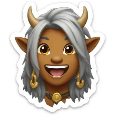 tauren female laughing sticker