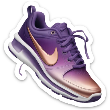 photorealistic pair of metallic dark purple to rose gold ombre Nike Sneakers sticker