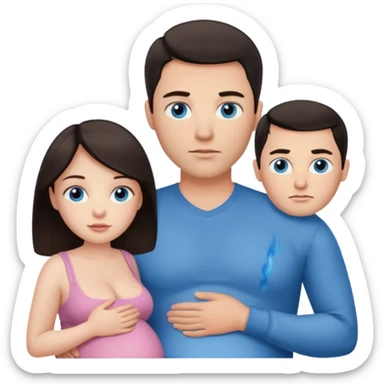 pregnant woman being burned in the face of a very handsome man sticker