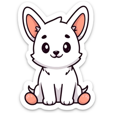 male with puppy ears sticker
