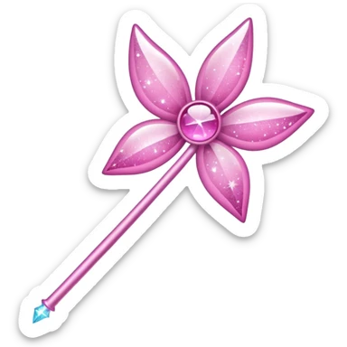 Fairy wand  pink with glitte sticker