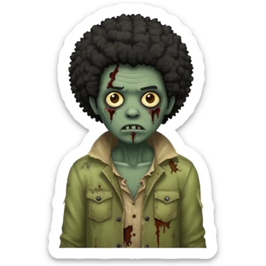 Zombie with a black Afro  sticker