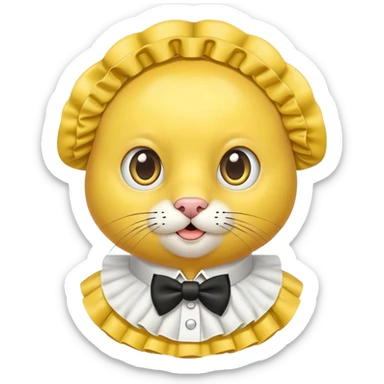 lemon with monocle and ruffled collar sticker