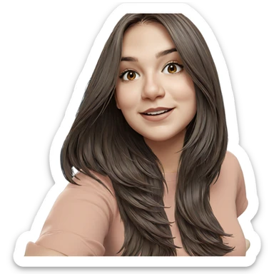 smiling girl with brown hair sticker