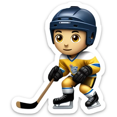 golden ice hockey player sticker