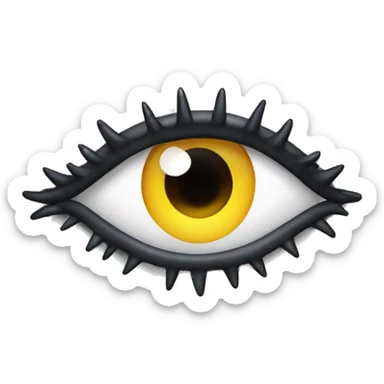 an eye with eyelashes sticker