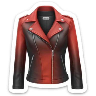 Hyper Realistic isolated open red ombre feminine fashion leather jacket. sticker