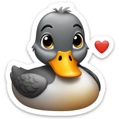 duck with heart eyes sticker