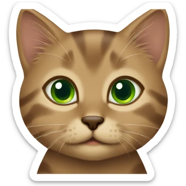 Brown kitten with green eyes  sticker