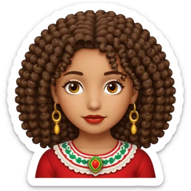 Girl with curly hair Mexican sticker