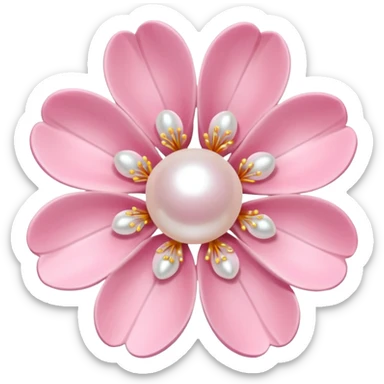 light pastel sakura flower with pearl  sticker
