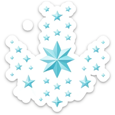 Flat, minimal sparkles arranged in a simple, balanced composition. The sparkles have clean geometric shapes, with small four-point stars and subtle dots in a monochromatic or soft pastel palette. No gradients, no shadows, perfect for a modern and minimal design. sticker