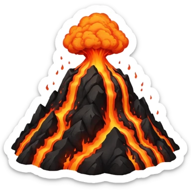 volcano big lava discharge  sticker