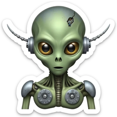 make and alien half ruined sticker
