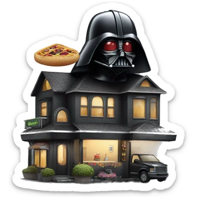 Darth Vader’s dream house and food truck  sticker