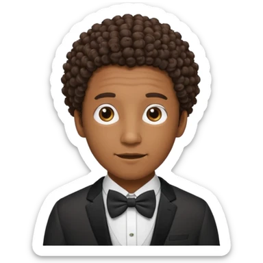 Curly-haired black man wearing bow ties sticker