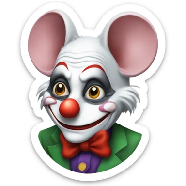 Rat mouse joker clown sticker