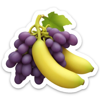 Grapes hugging bananas sticker