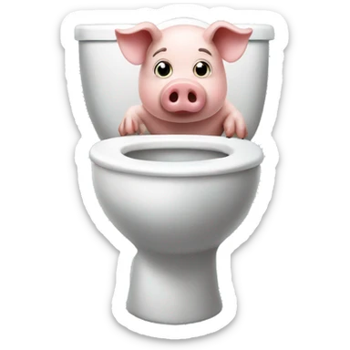 A pig in a toilet sticker