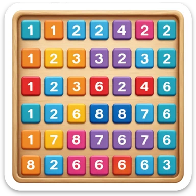 A square toy that can hold 4 internal squares across and 4 internal squares down, resulting in 16 spaces, with only 15 spaces filled with a square. Each internal square holds a number so that when moved around and lined up appropriately it lists the numbers 1 through 15 in order.  sticker