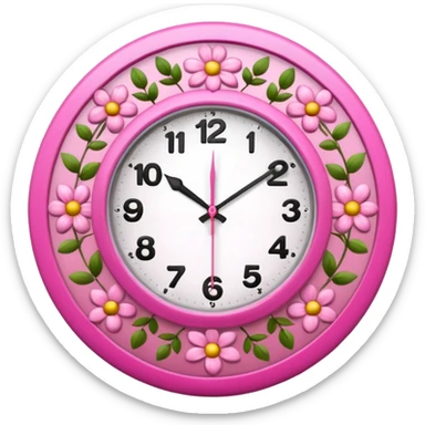 make a girly clock with very pink tones. sticker