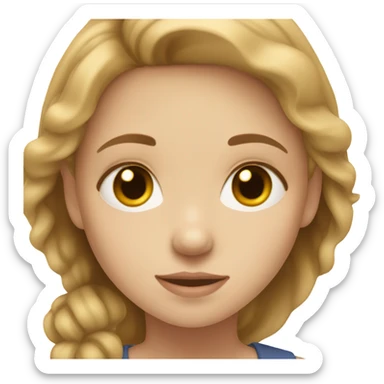 girl with very light skin, hazel eyes and light brown hair sticker