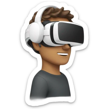 Man white with vr casque sticker