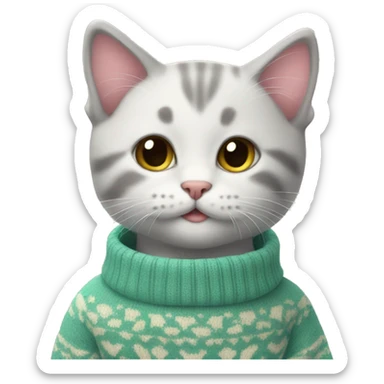 Kitten wearing a cute sweater sticker